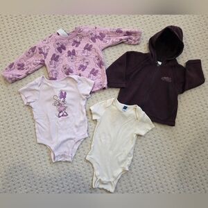 Kids One Piece Set - Purple and Cream